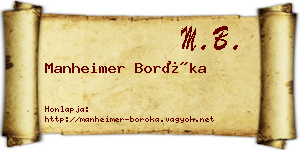 Manheimer Boróka névjegykártya